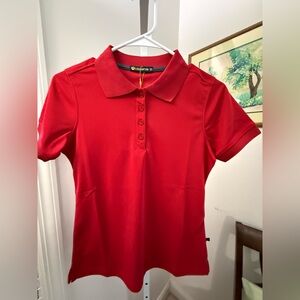 Leehanton Short Sleeve Red Polo Shirt. NWT. Size XS.